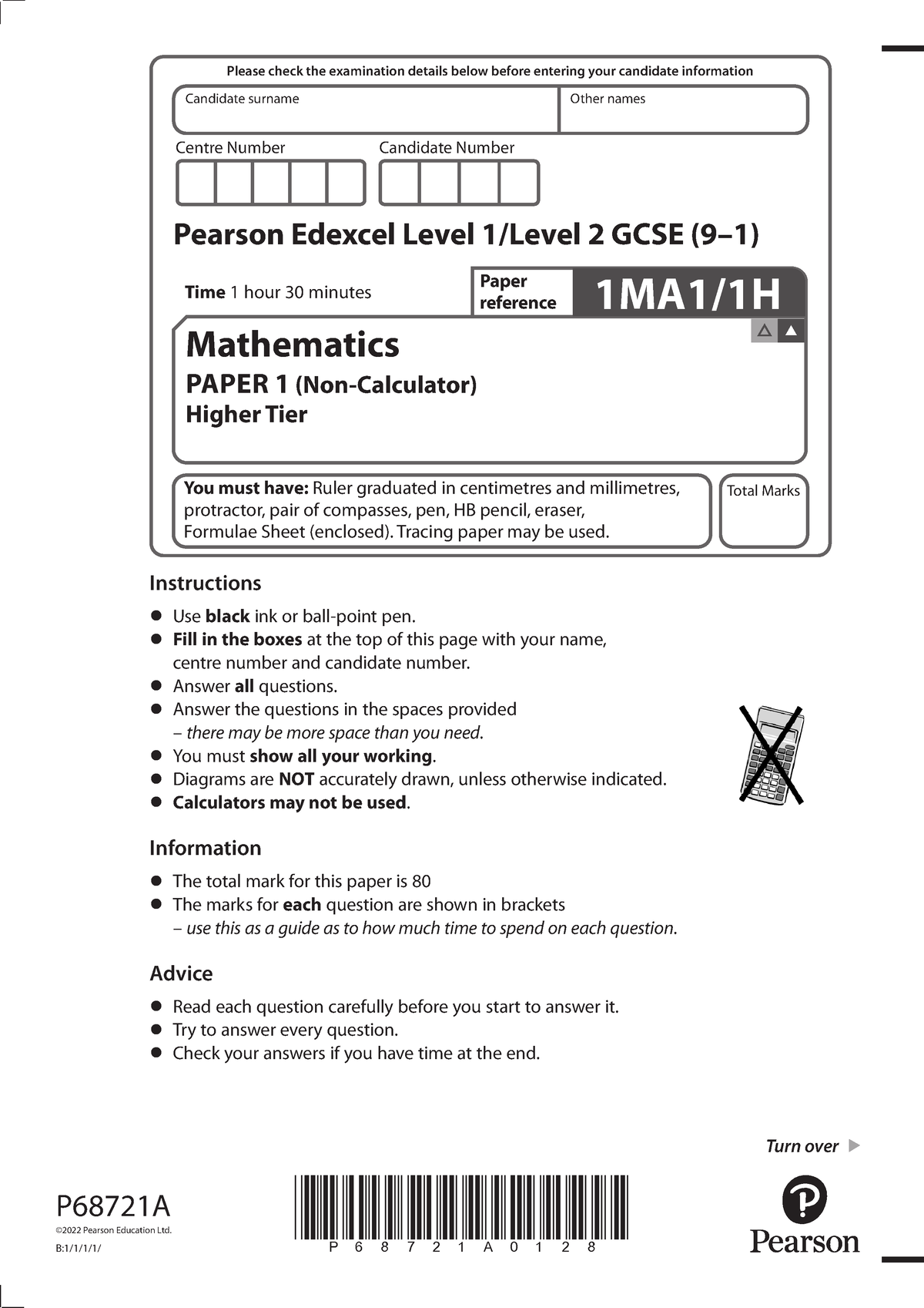 1hnov2022ans - maths worked answers 2022 - Centre Number Candidate ...