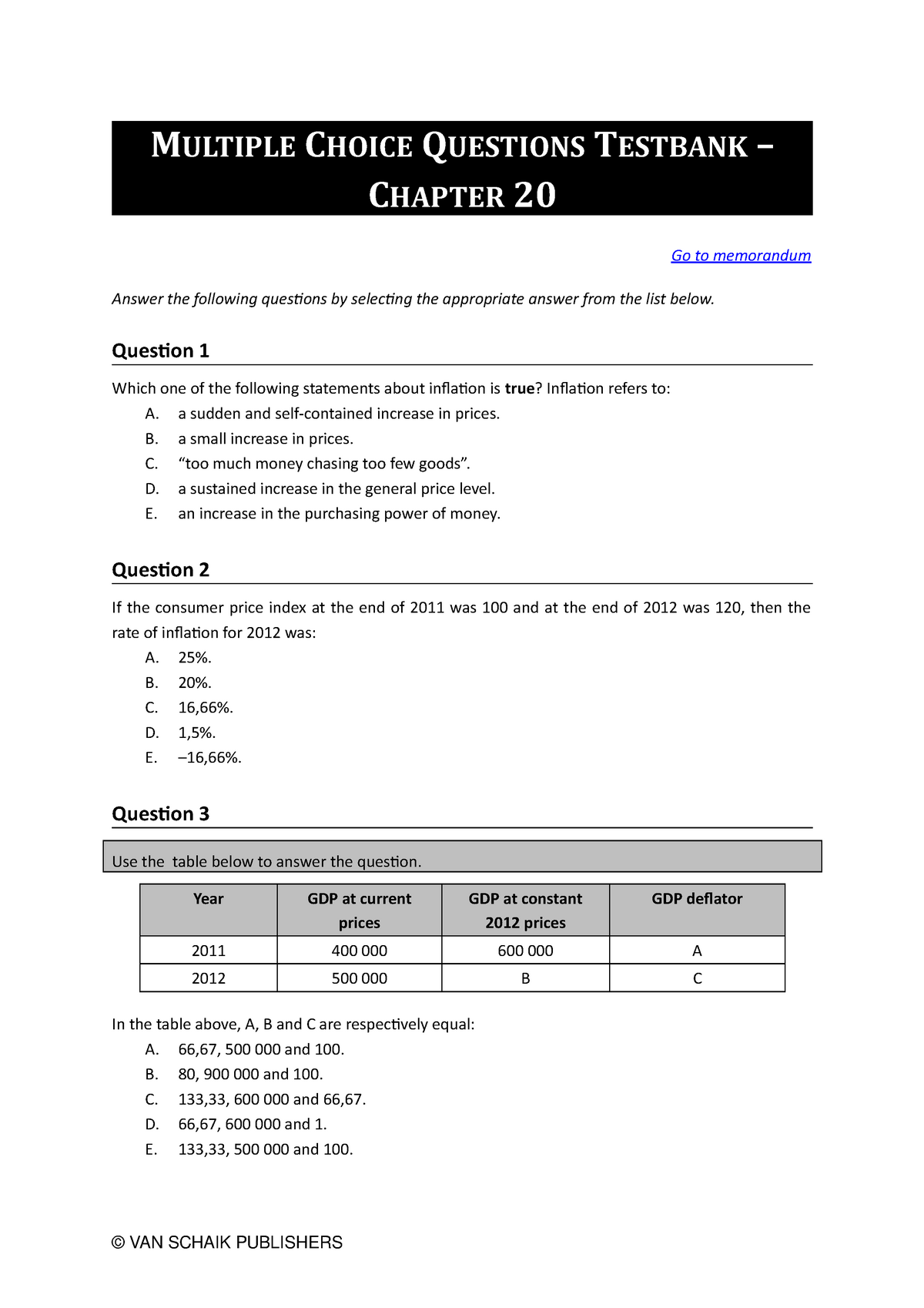 Sample/practice Exam 2020, Questions And Answers - MULTIPLE CHOICE ...