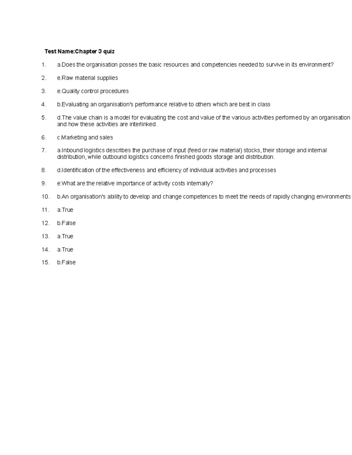 Chapter 3 quiz Answer Key Version 1 - Test Name:Chapter 3 quiz a the ...