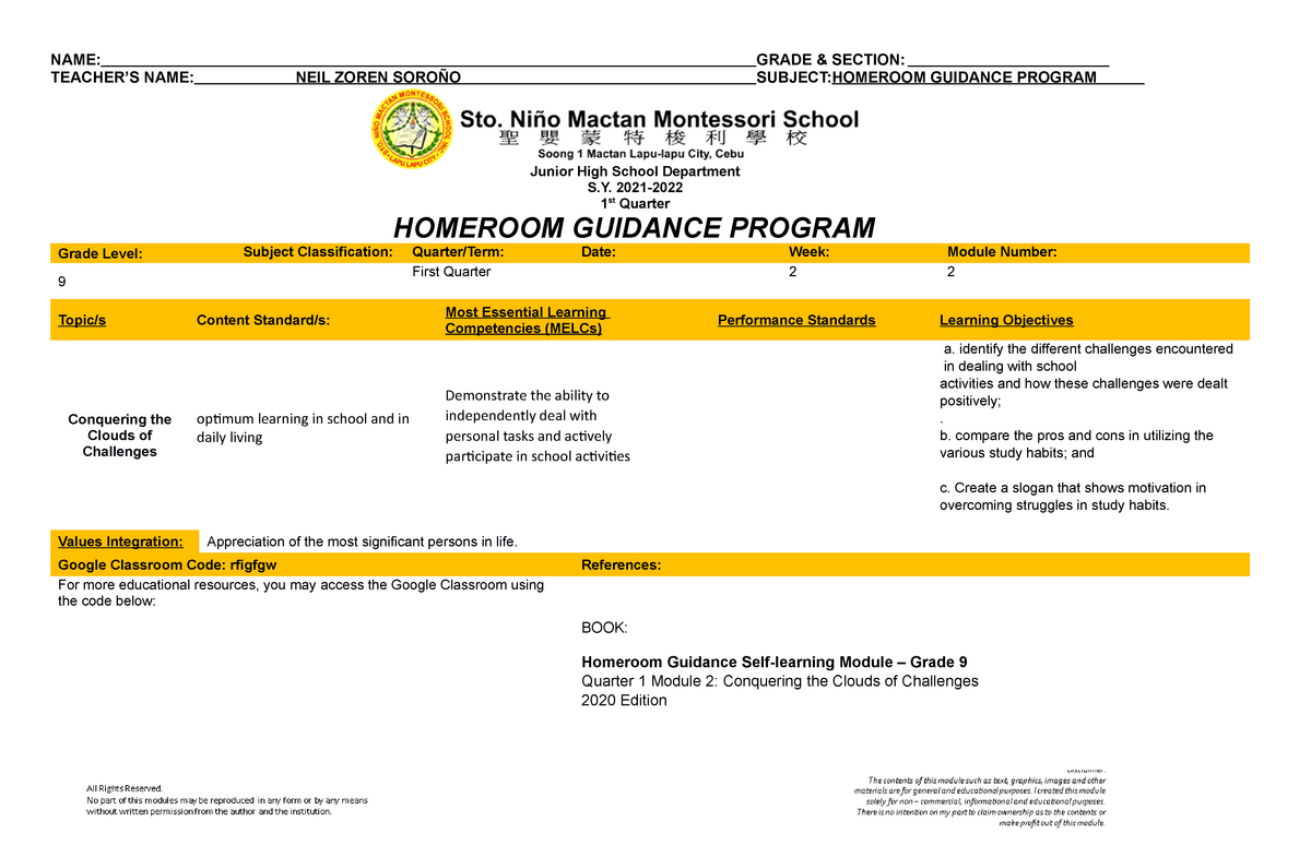 Sample Of Cot Lesson Plan For Homeroom Guidance 52 Off 8876