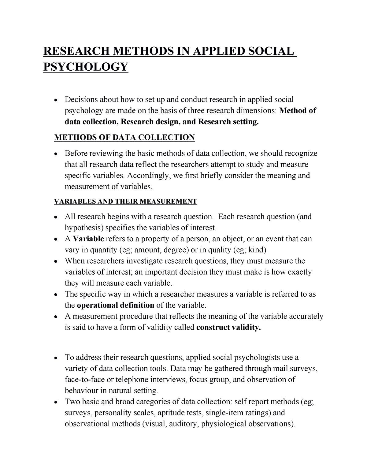 psychology research methods essay