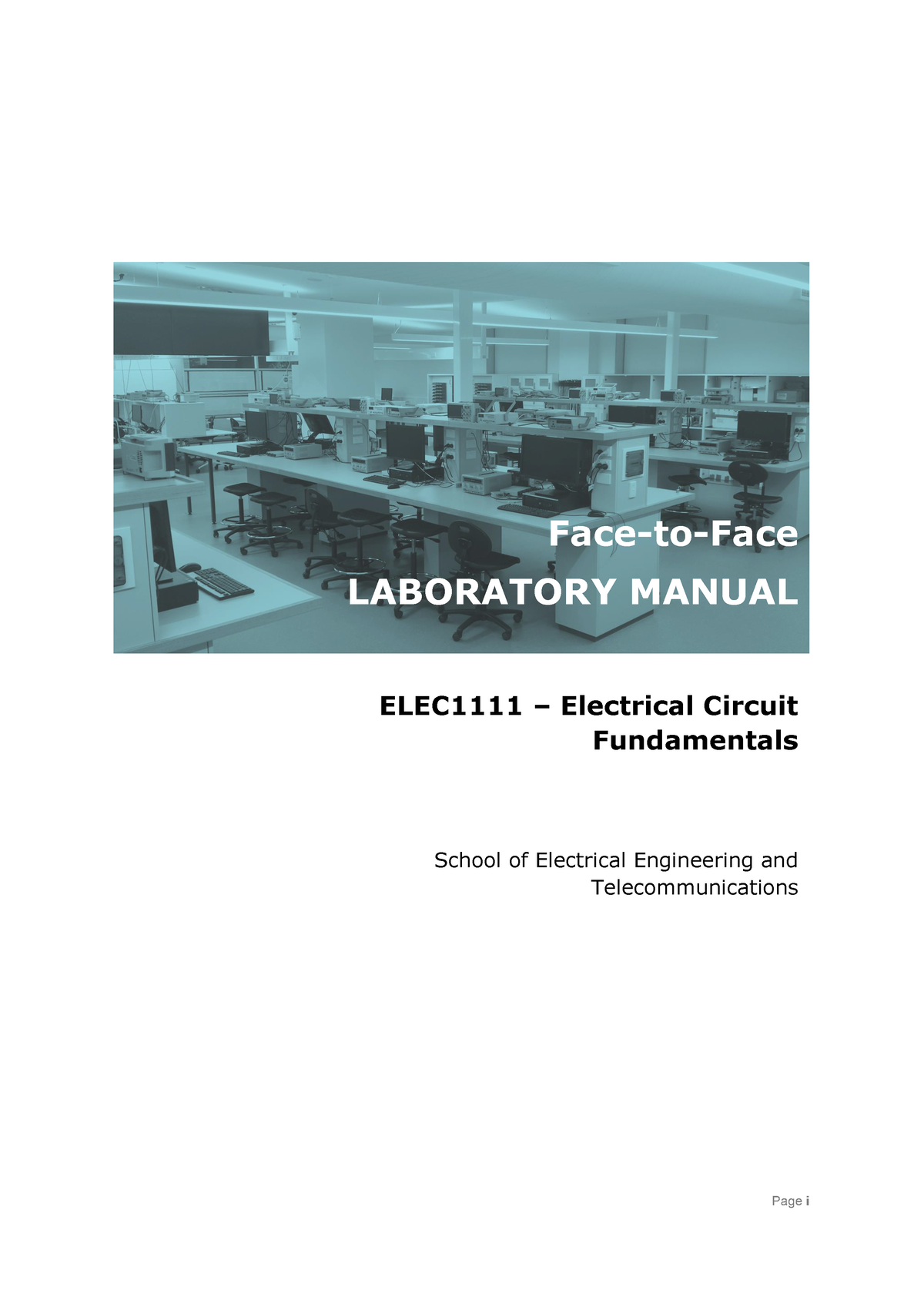 ELEC Lab Manual - Page I Face- To-Face LABORATORY MANUAL ELEC1111 ± ...