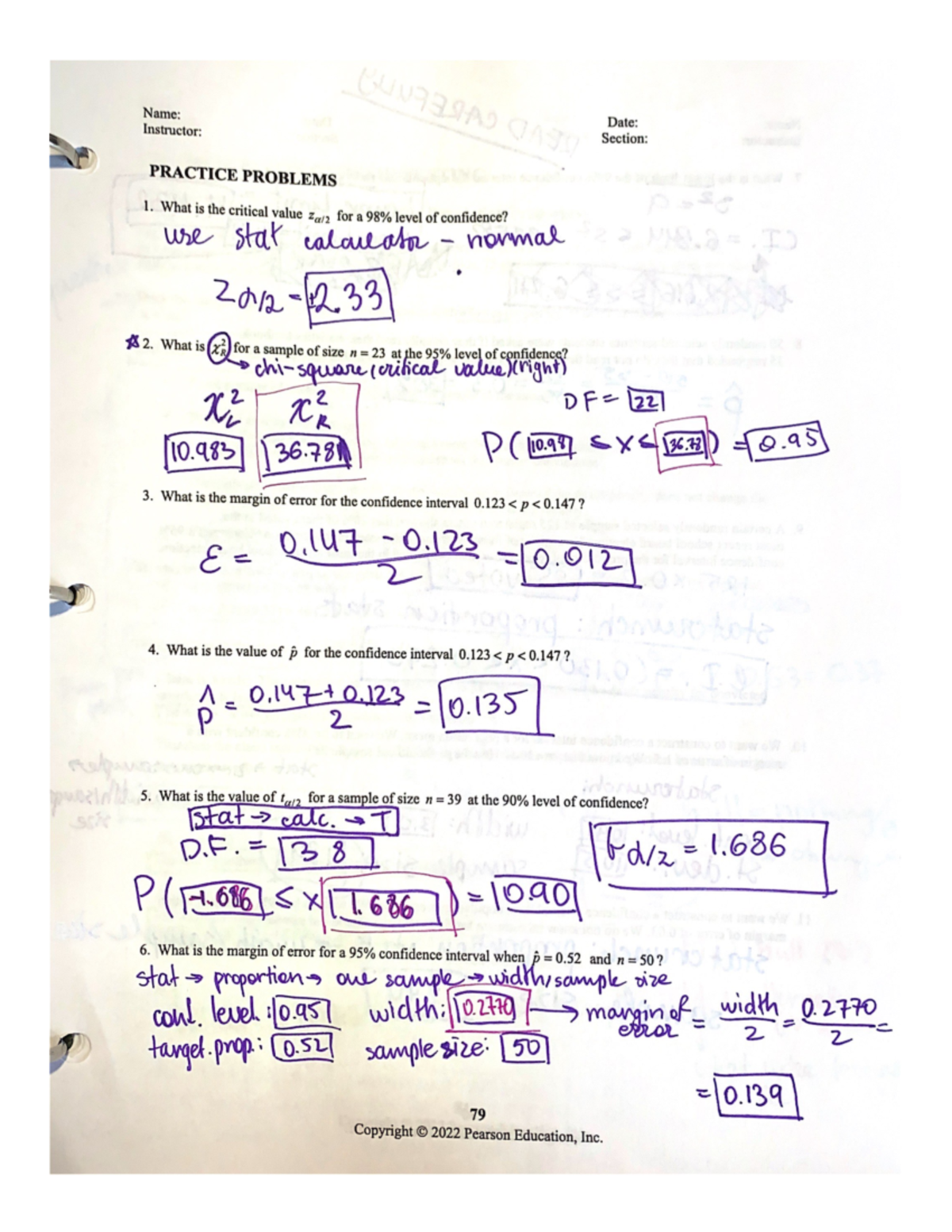 Ch 7-9 workbook - MATH 1080 - Studocu