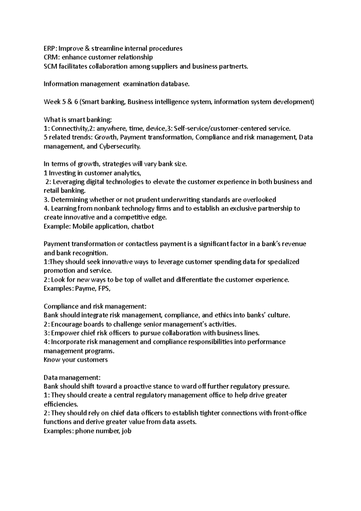 Information management examination cheat sheet - ERP: Improve ...