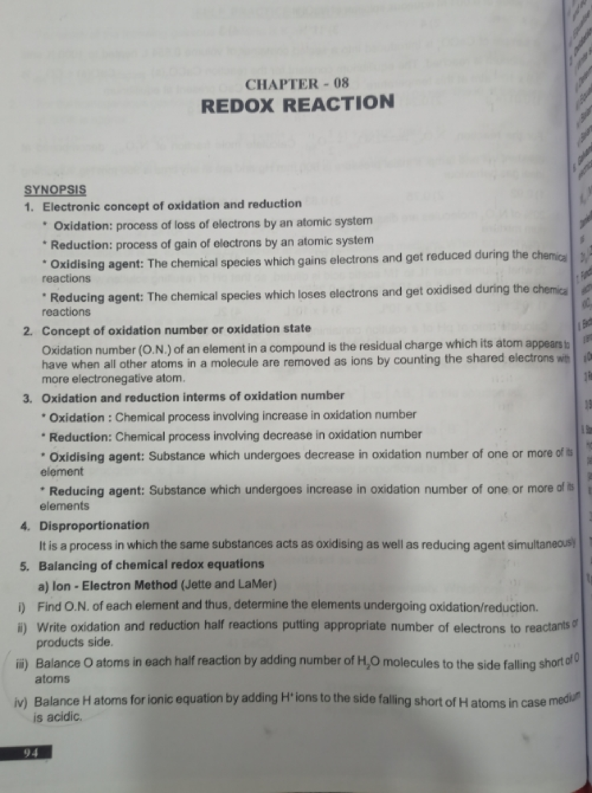 Redox Reaction Of Chemistry - BSc Chemistry - Studocu