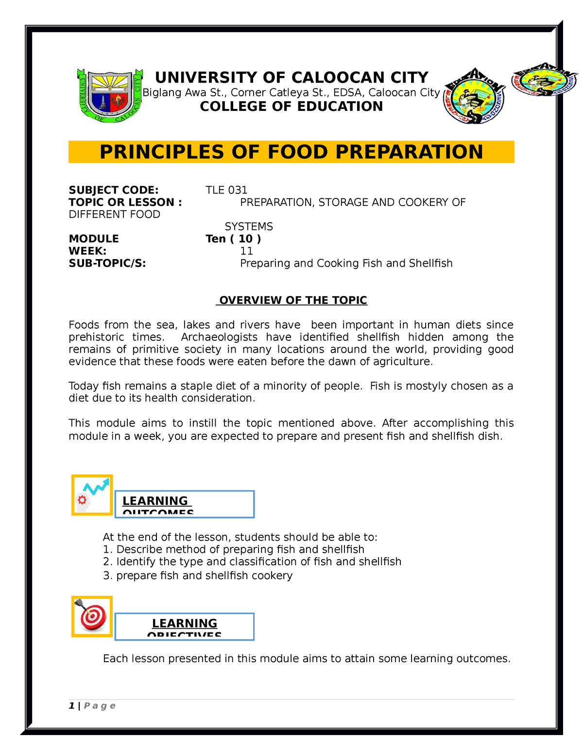 TLE 031 Module 10 PROF S COPY - UNIVERSITY OF CALOOCAN CITY Biglang Awa ...