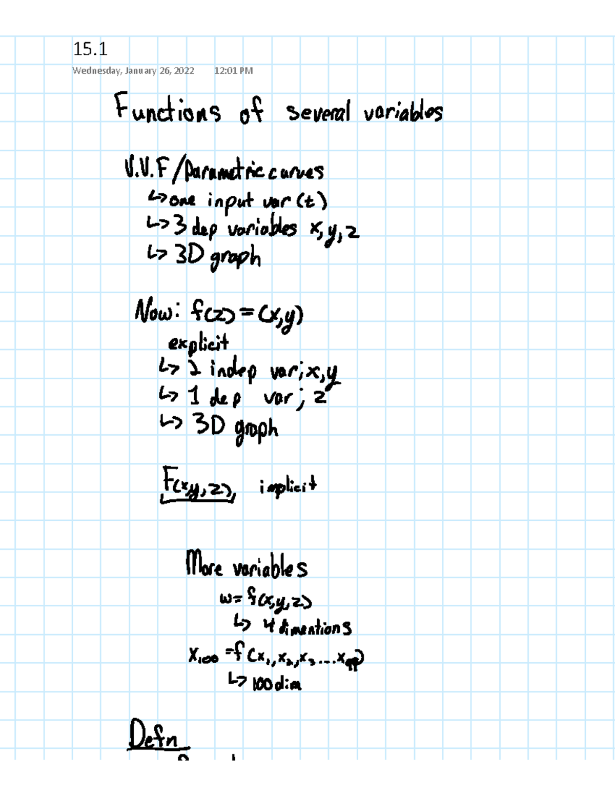 15.1 Functions of several variables, Calc 3 - MATH213 - ϭρ͘ϭ ...