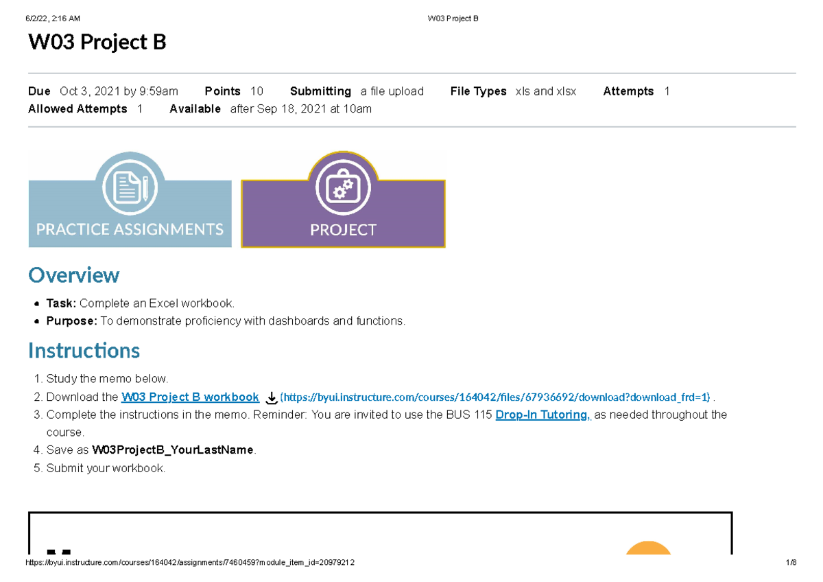 W03 Project B - Assignment Instructions - - Studocu