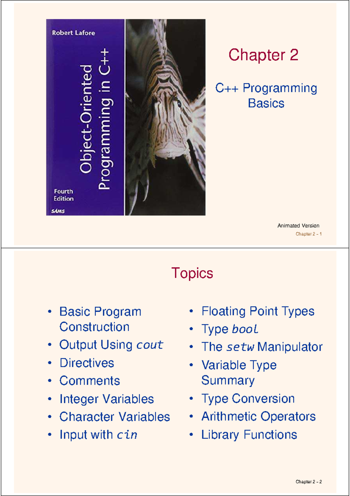 Chapter 2 - nothing - Chapter 2 - 1 Chapter 2 C++ Programming Basics ...