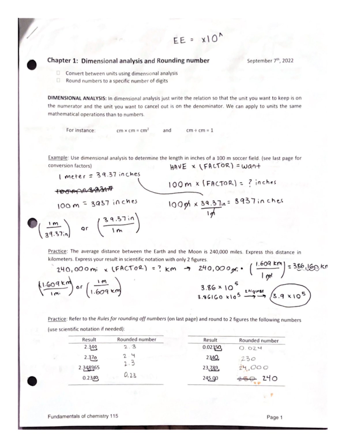 Chapter 1 Dimensional Analysis And Rounding Numbers - Ch115 - Studocu