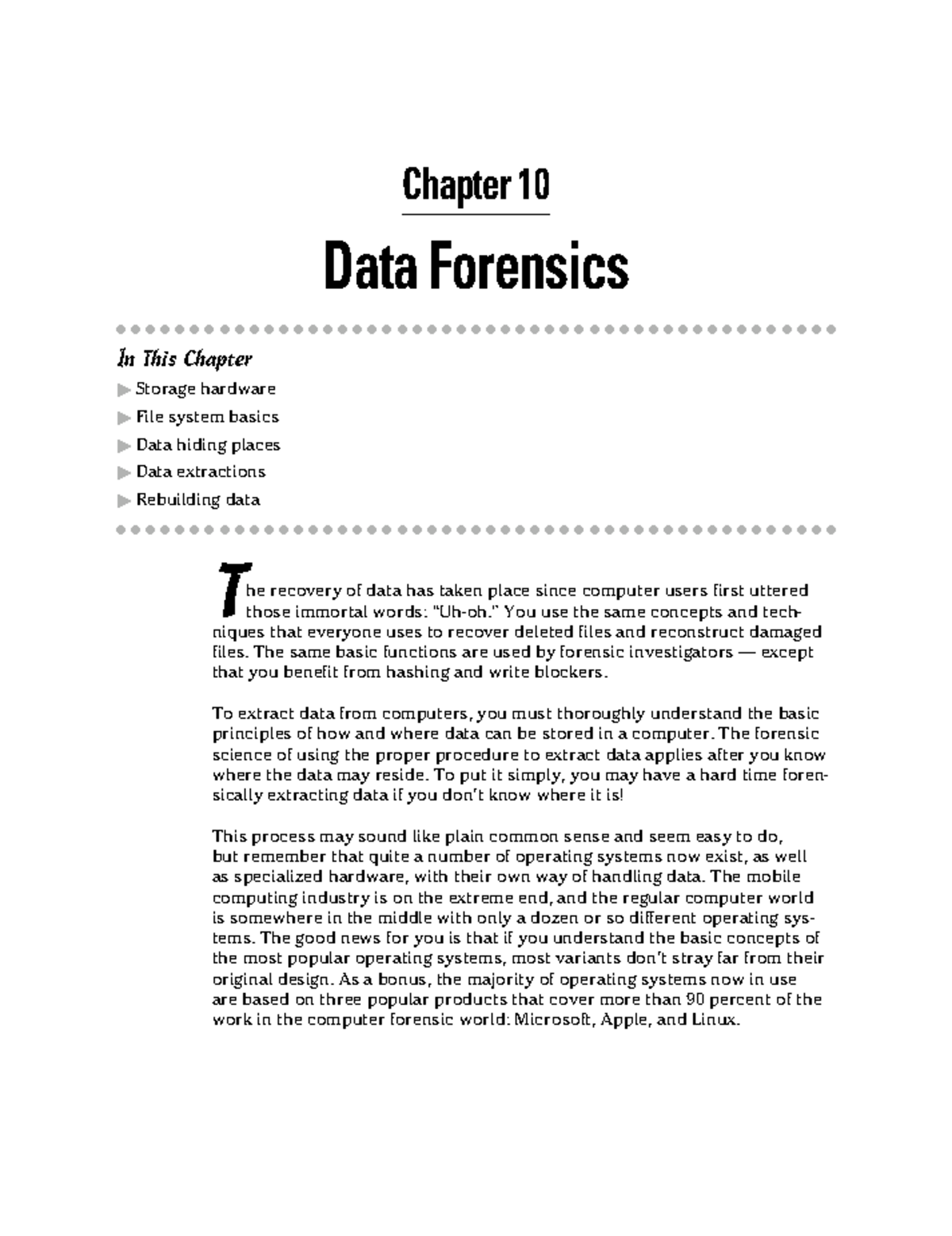 Computer Forensics Data Forensics - Chapter 10 Data Forensics In This ...