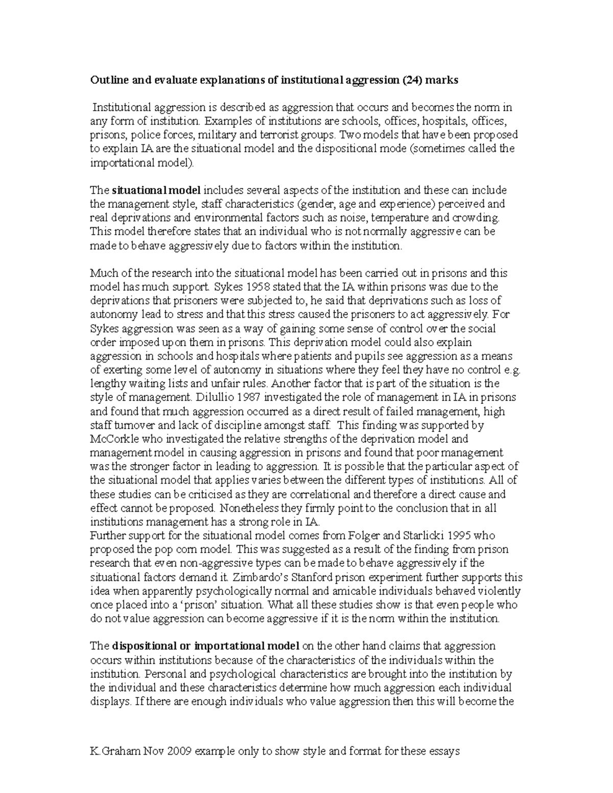 Essay institutional aggression 06 picture