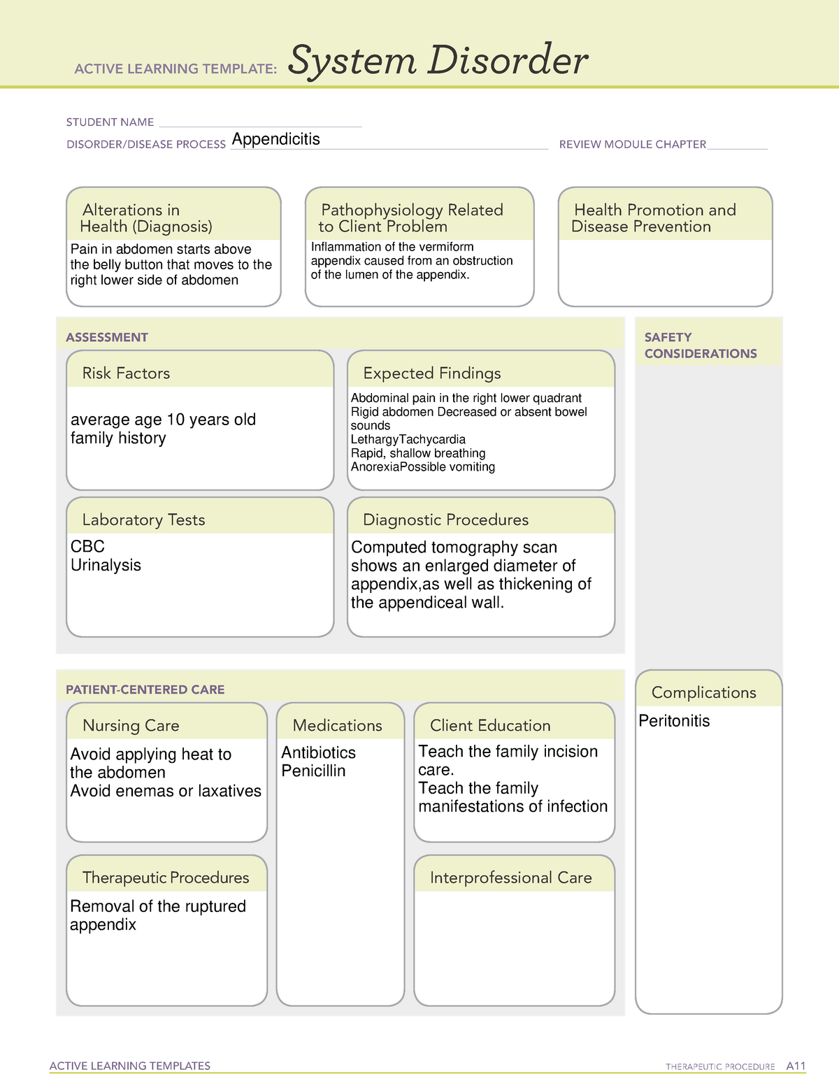 Remediation (Appendicitis) - ACTIVE LEARNING TEMPLATES THERAPEUTIC ...