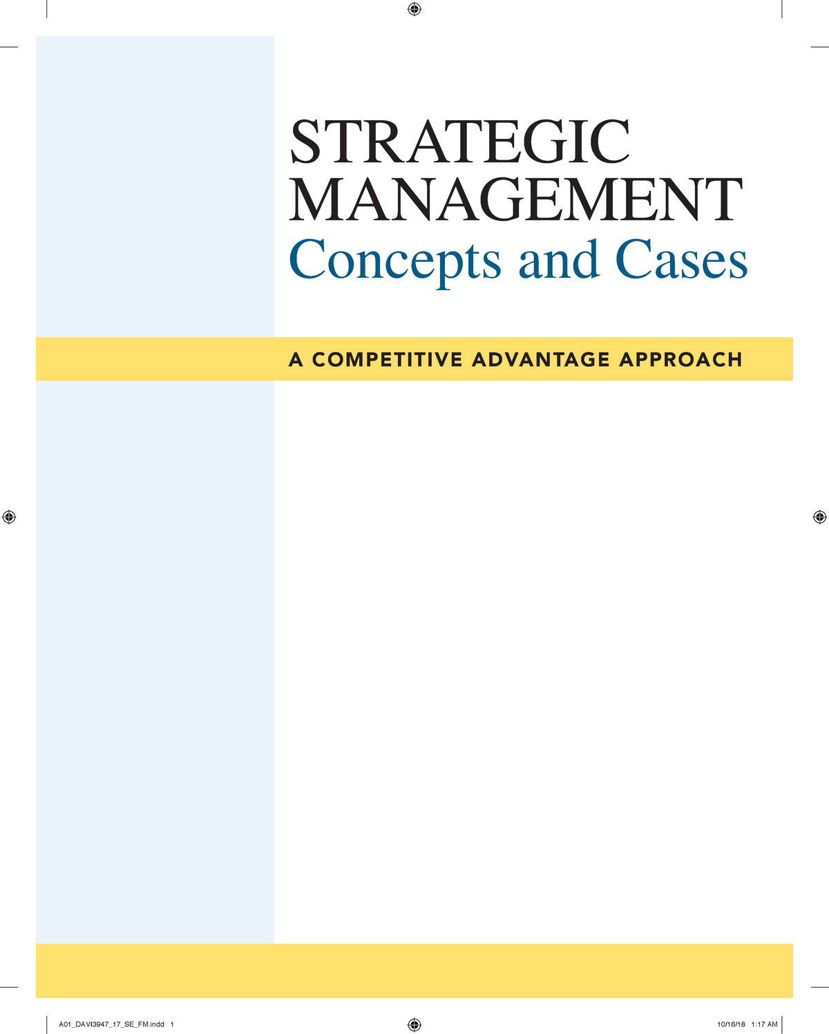 Strategic Management - i STRATEGIC MANAGEMENT Concepts and Cases A ...