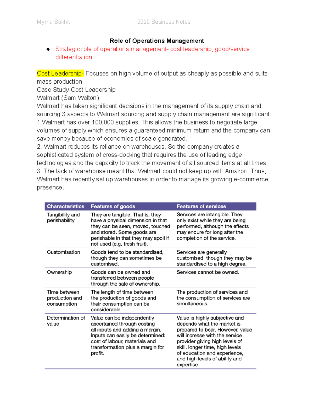 Business Studies Notes operations - Role of Operations Management ...