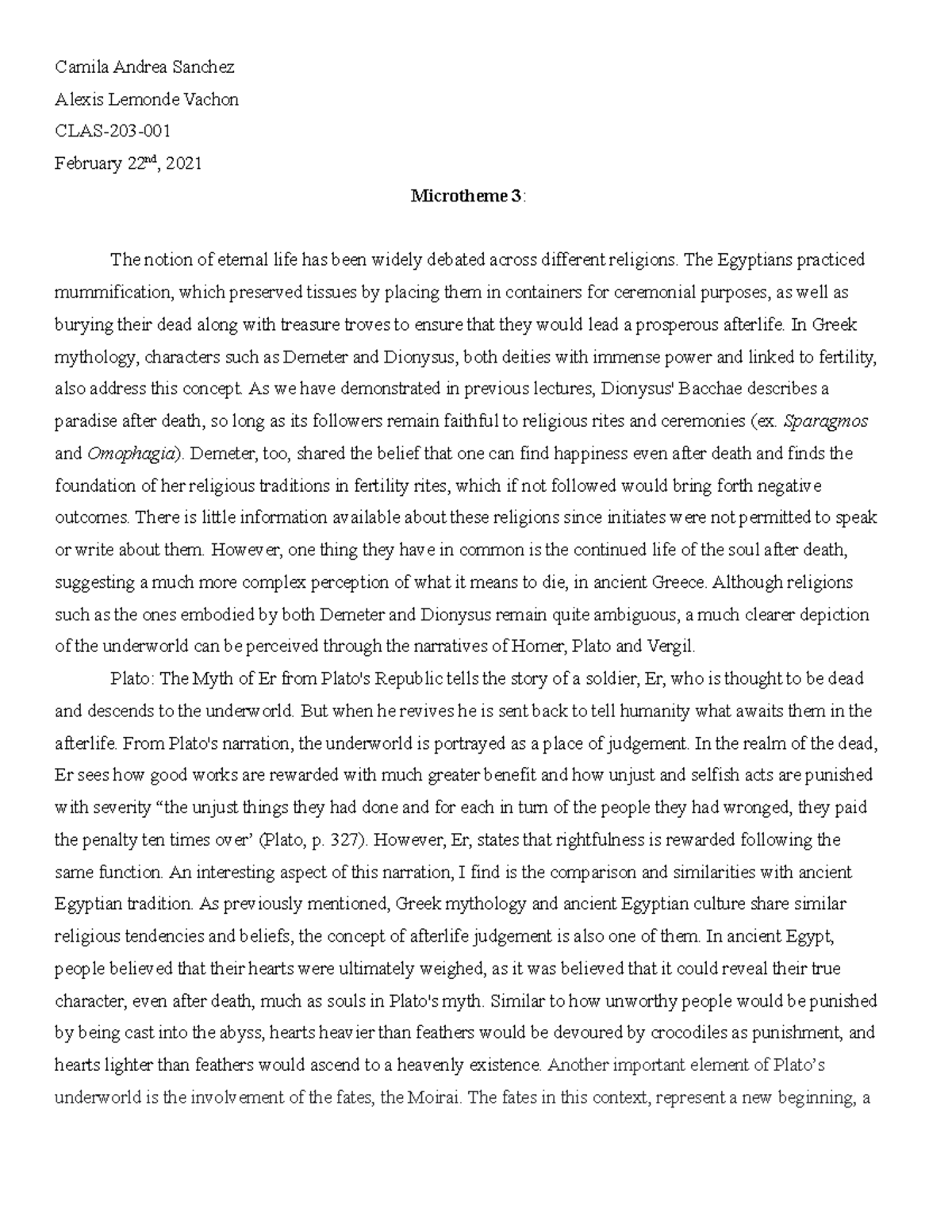 Microtheme 3 - Camila Andrea Sanchez Alexis Lemonde Vachon CLAS-203 ...