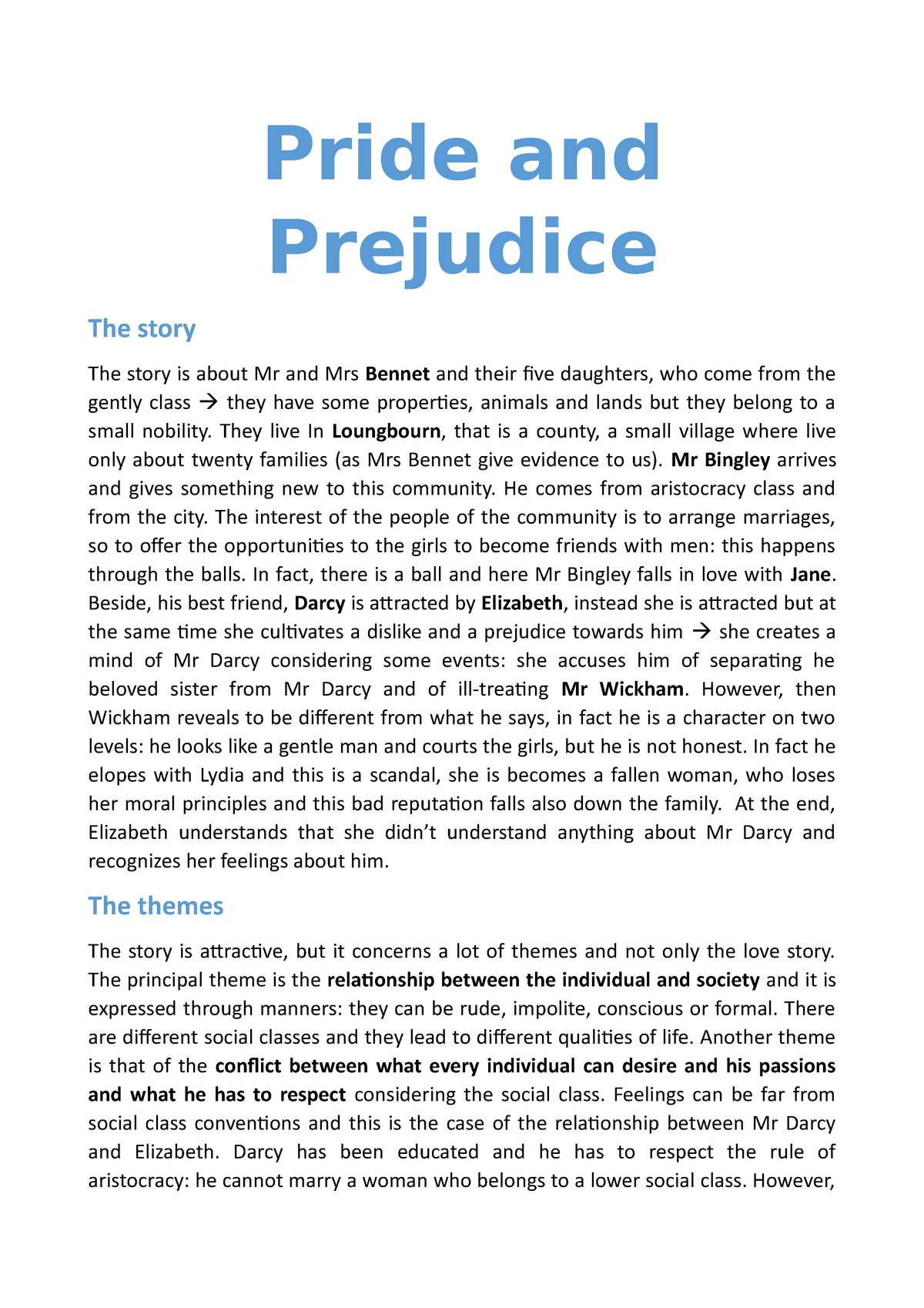 pride and prejudice dissertation topics