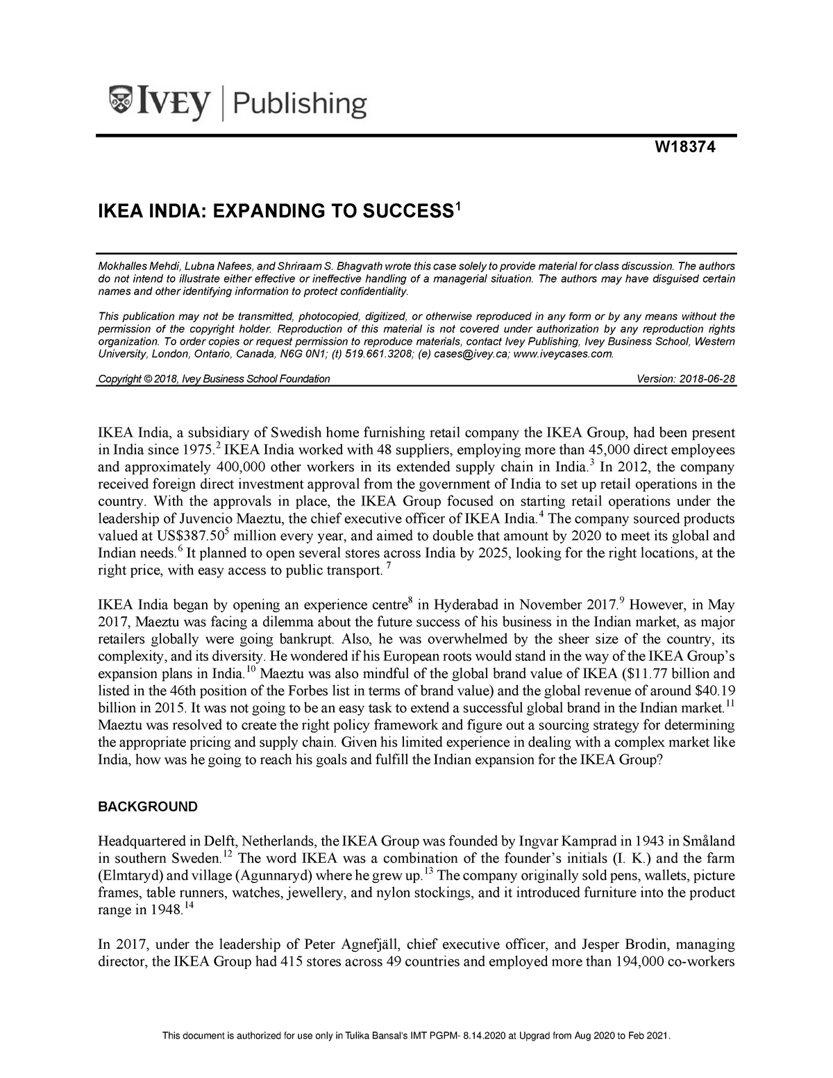 ikea india expanding to success case study solution