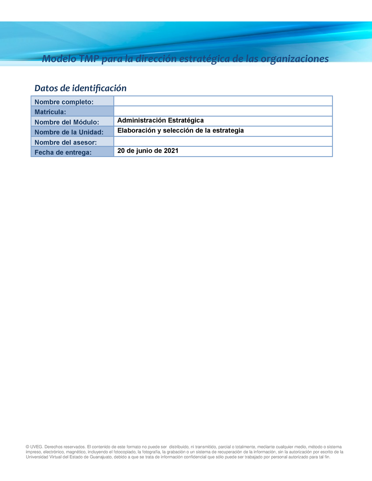 Modelo TMP dirección estratégica resultado del foro de discusión - Modelo  TMP para la dirección - Studocu