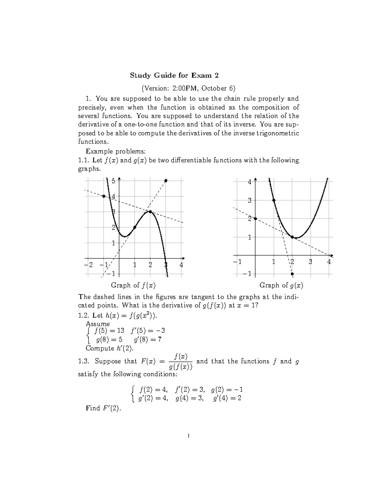 Exam 2 Study Material - Study Guide for Exam 2 (Version: 2:00PM ...