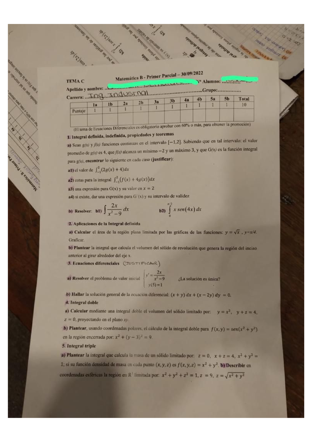 Matematica B Parcial - Matemática B - Studocu