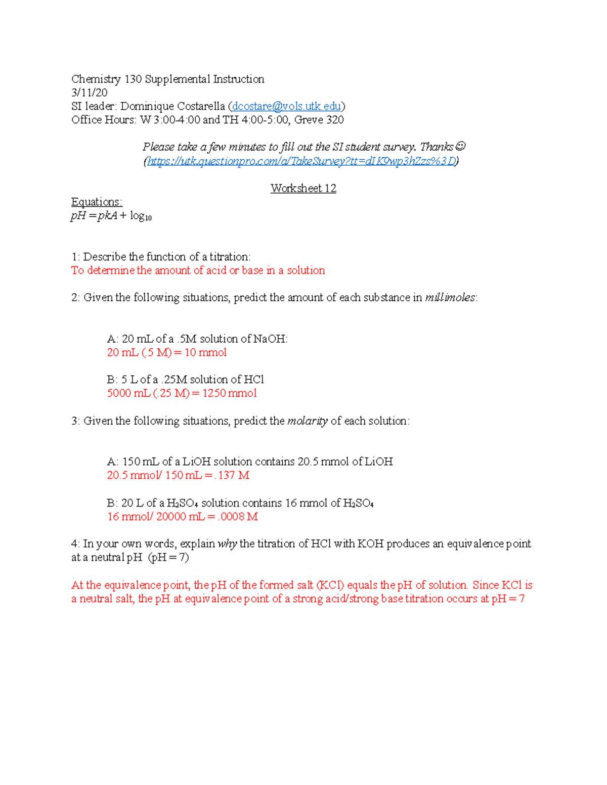 CHEM 130- SI Worksheet 12 (key) - Chemistry 130 Supplemental ...