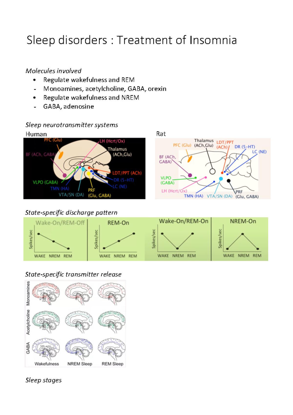 Sleep disorders Treatment of Insomnia - Molecules involved - Regulate ...