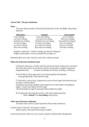 Course 3 Grammar-The past simple - Course Title : The past simple Form ...