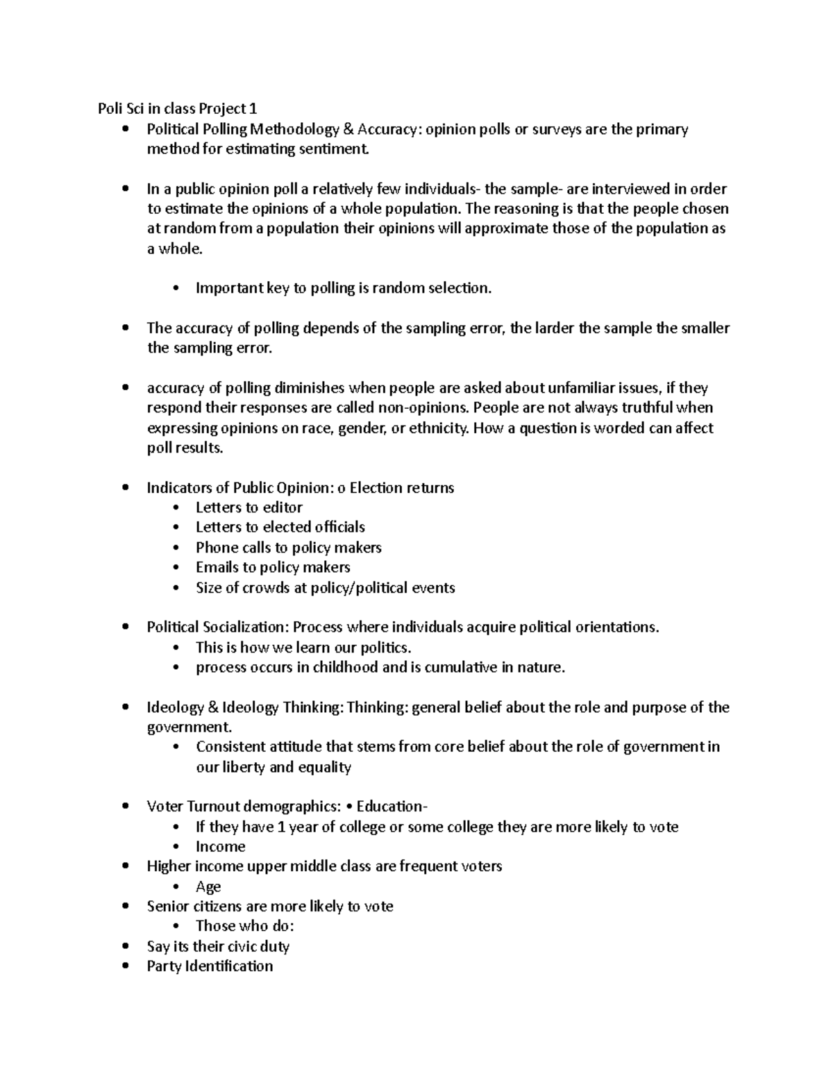 Poli Sci in class Project 1 - In a public opinion poll a relatively few ...