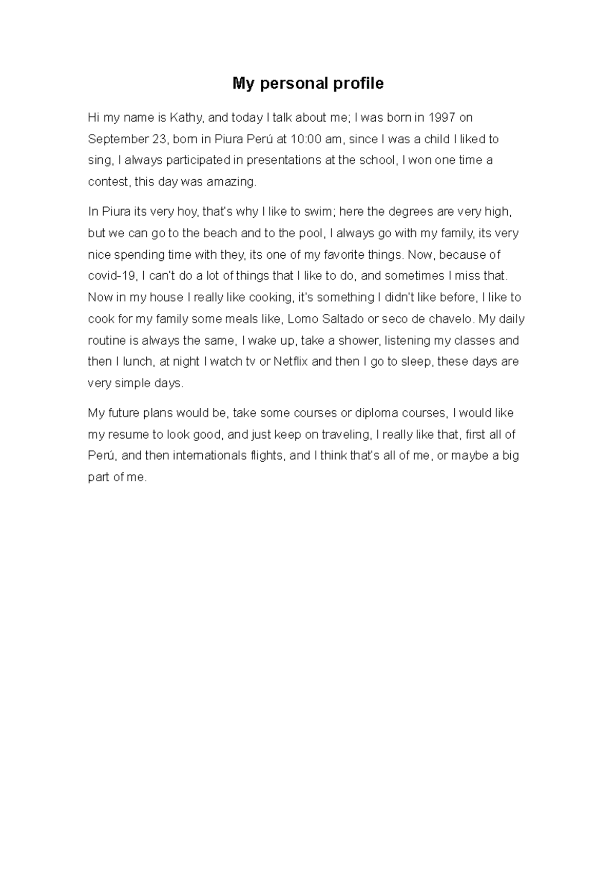 AC-08 - ac 08 - My personal profile Hi my name is Kathy, and today I ...