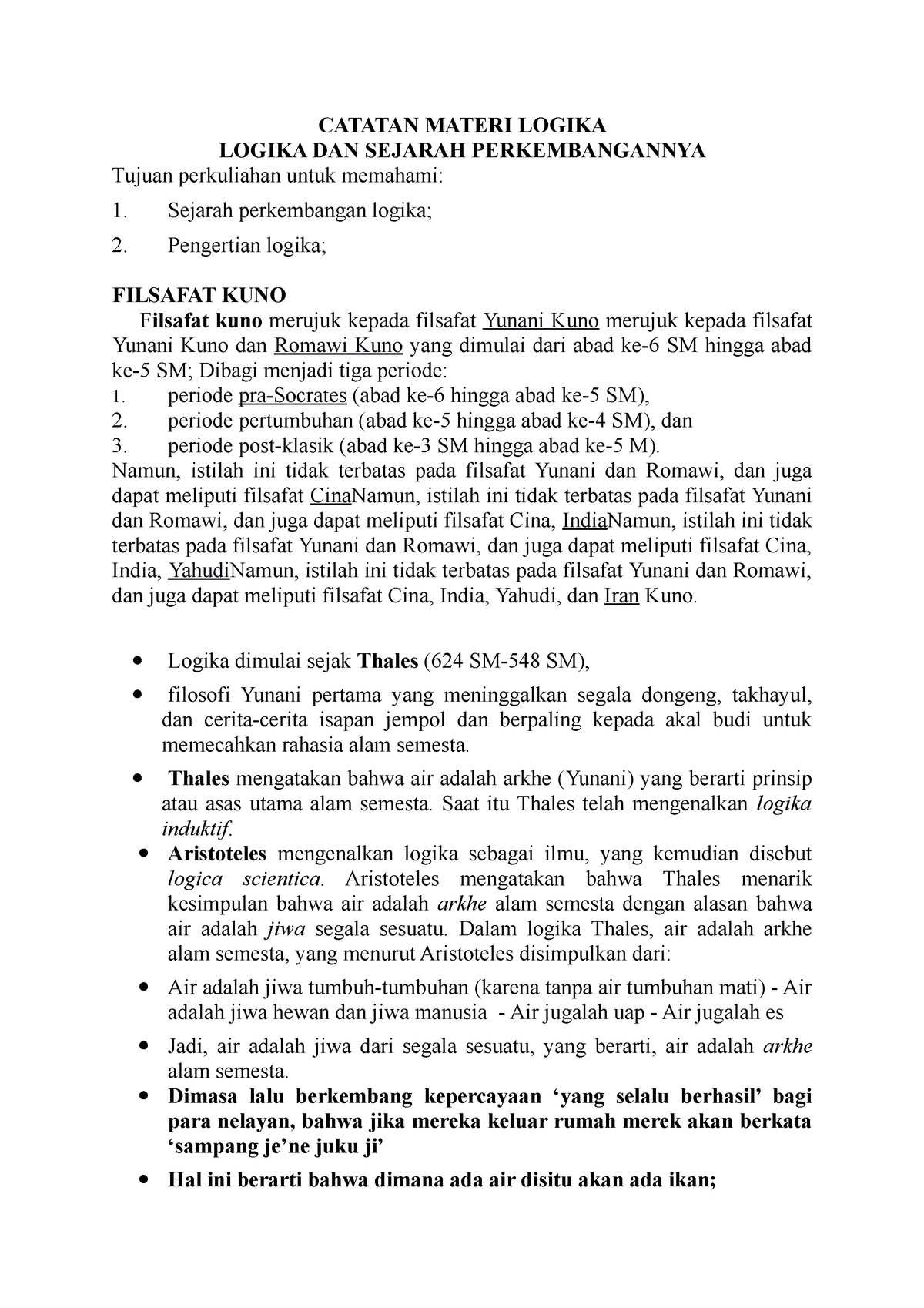 Catatan Materi Logika - CATATAN MATERI LOGIKA LOGIKA DAN SEJARAH ...