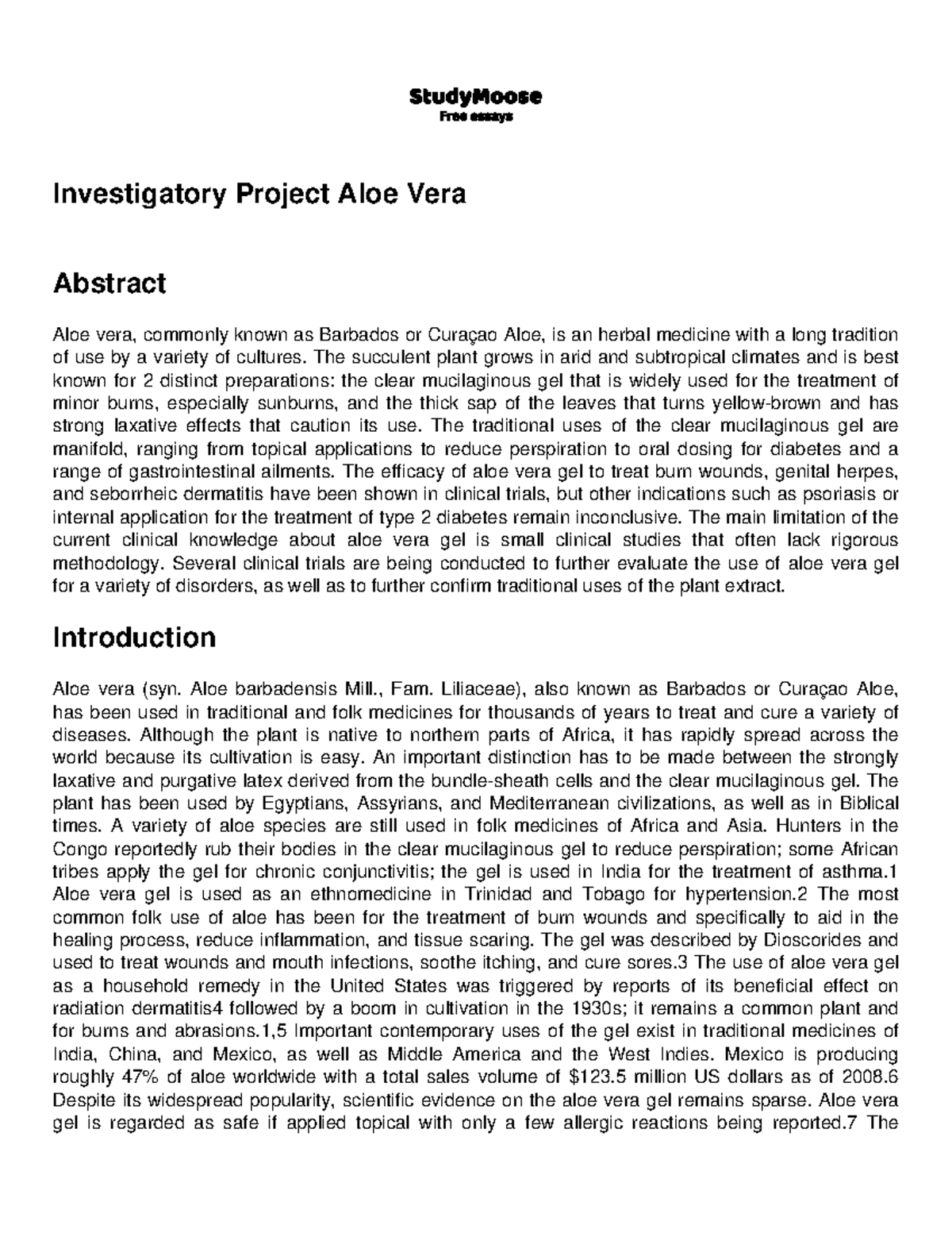 research proposal about aloe vera soap