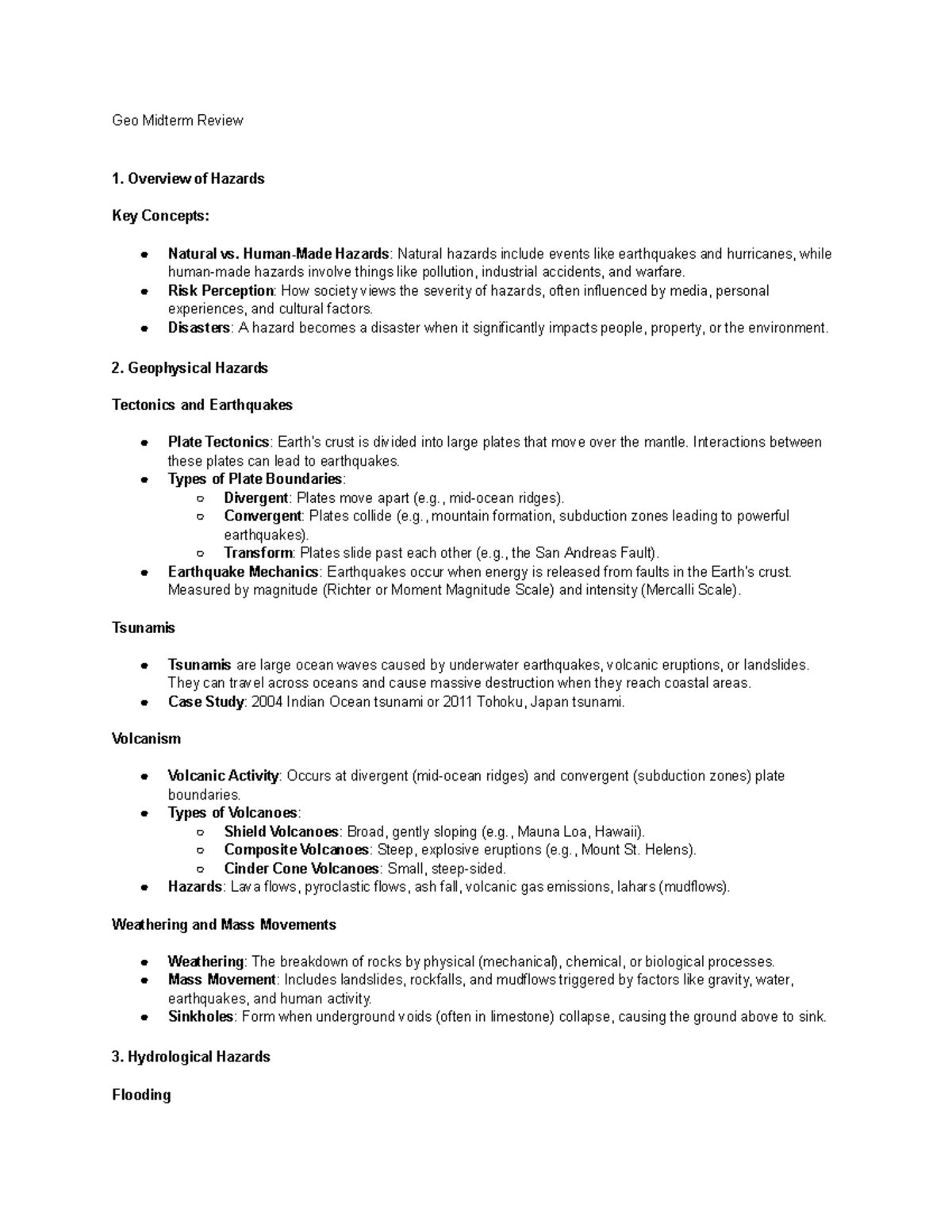 Geo Midterm Review - Lecture Notes Simplified - Geo Midterm Review ...
