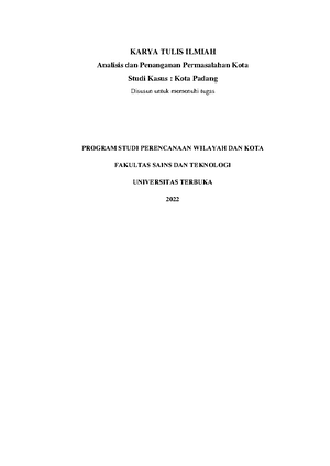 Tugas 1 Perencanaan Kota - PROPOSAL Pembangunan Kota Pasca Bencana ...