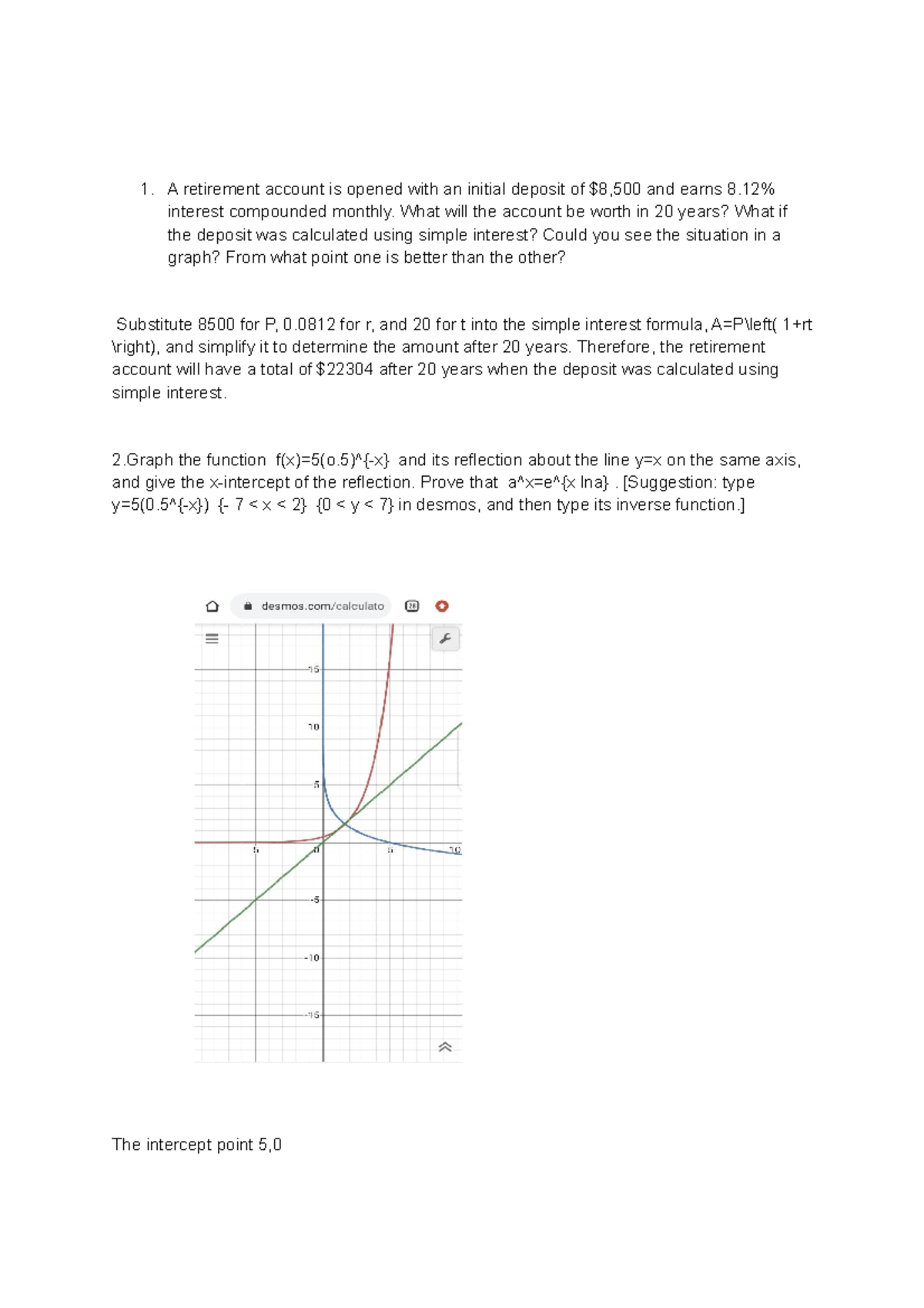 Maths assignment - A retirement account is opened with an initial ...
