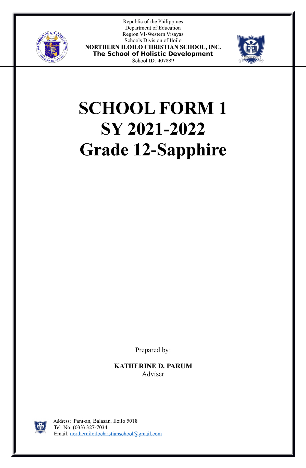 Evaluation- Cover- Pages - Department of Education Region VI-Western ...