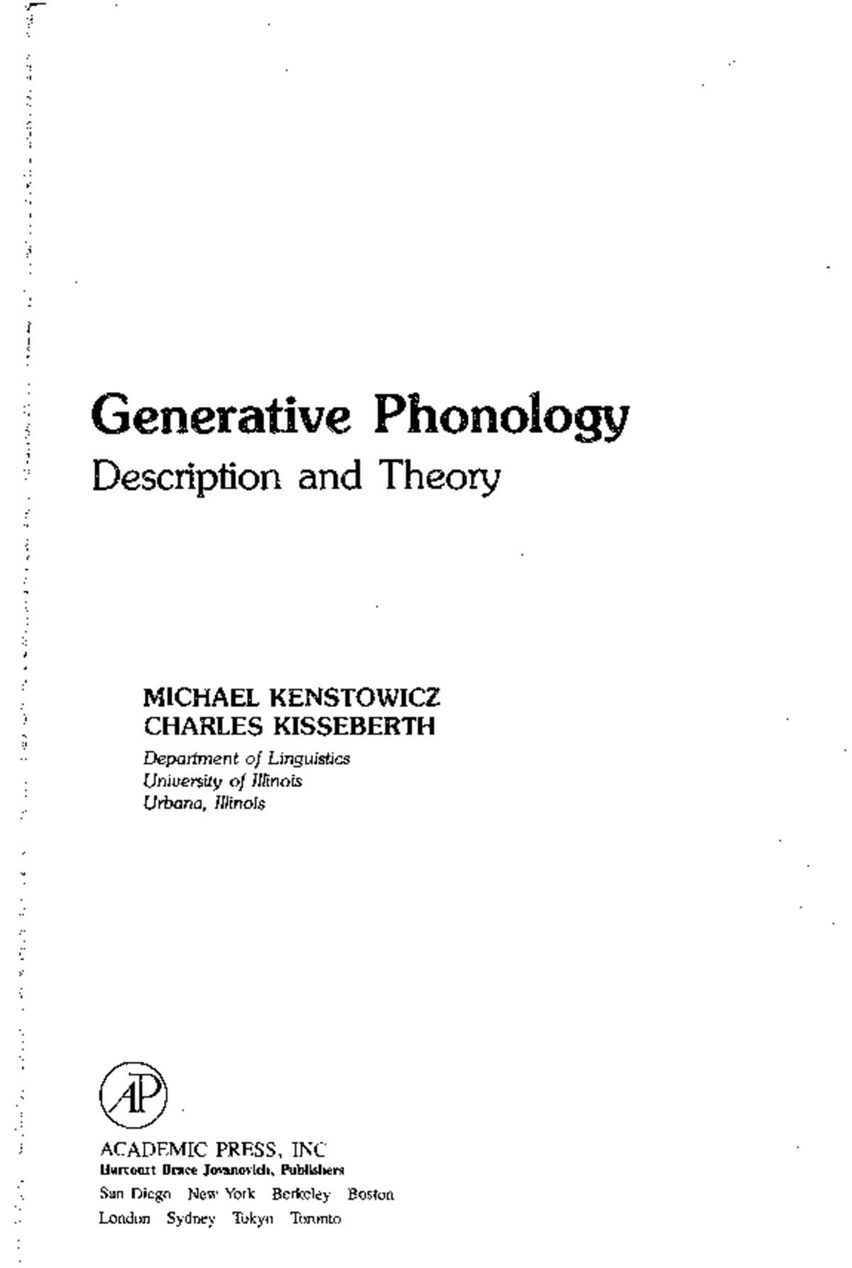 Kenstowicz Kisseberth Ch 2 - Generative Phonology Description and ...