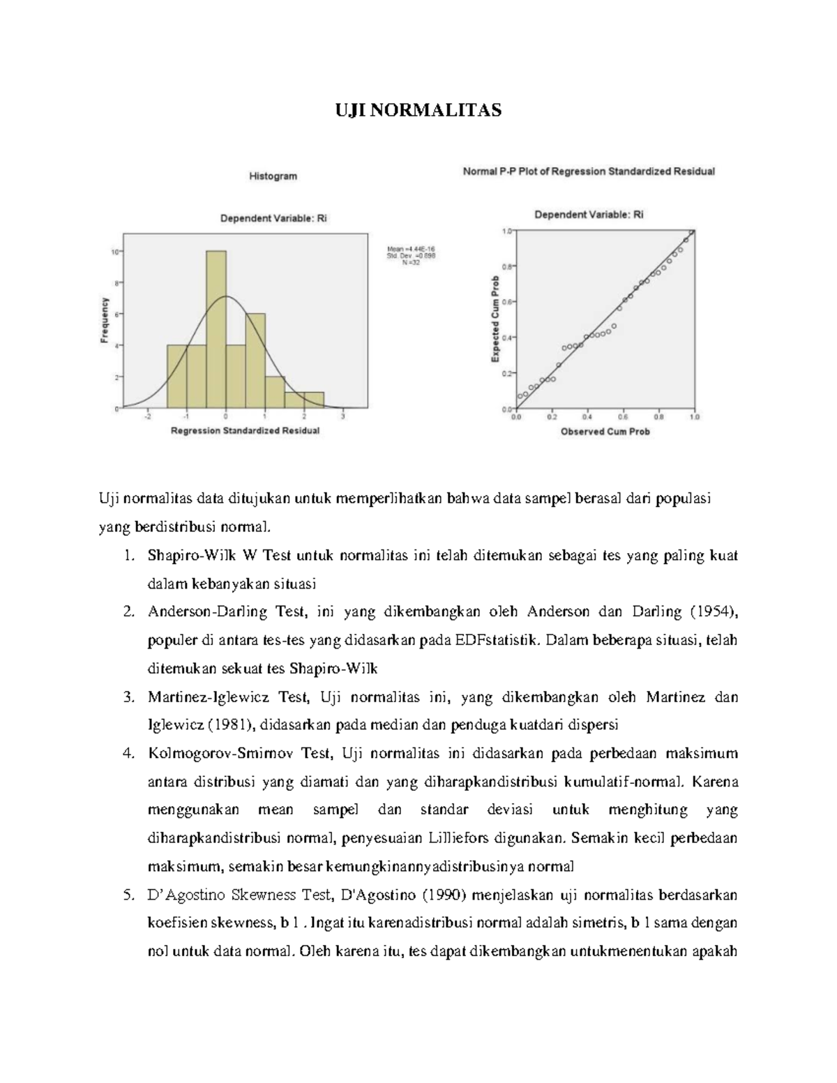 Uji Normalitas Dan Homogenitas - UJI NORMALITAS Uji Normalitas Data ...