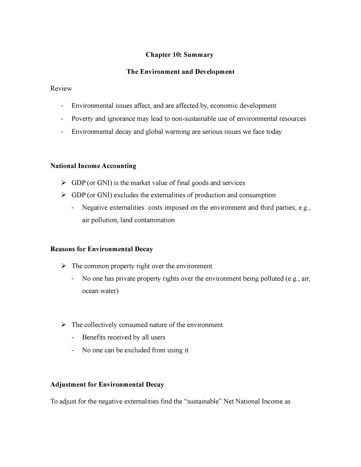 term paper on development and environment