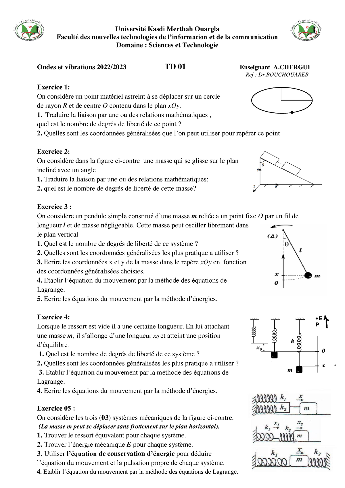 Série 1+Solution Ondes Et Vibration - Université Kasdi Mertbah Ouargla ...