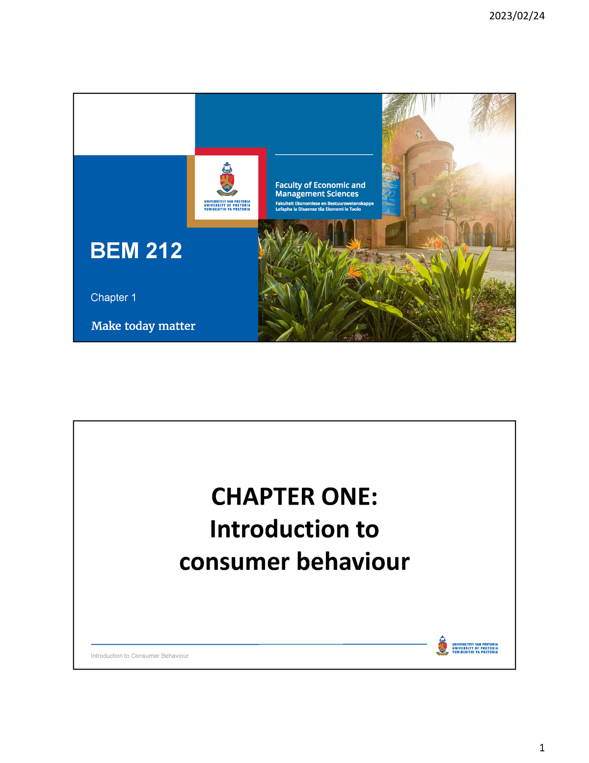 BEM 212 Chapter 1 Contact Session Notes - BEM 212 Chapter 1 ...