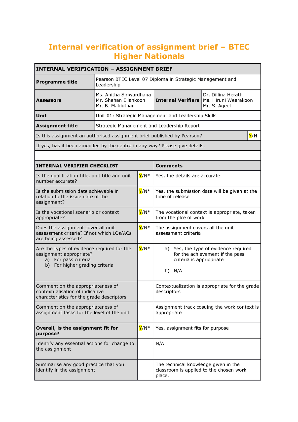 btec assignment brief internal verification