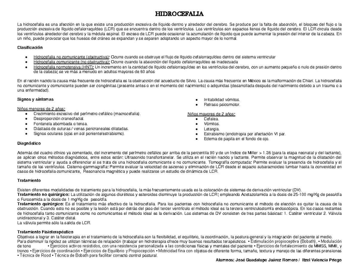 Síntomas de hidrocefalia comunicante