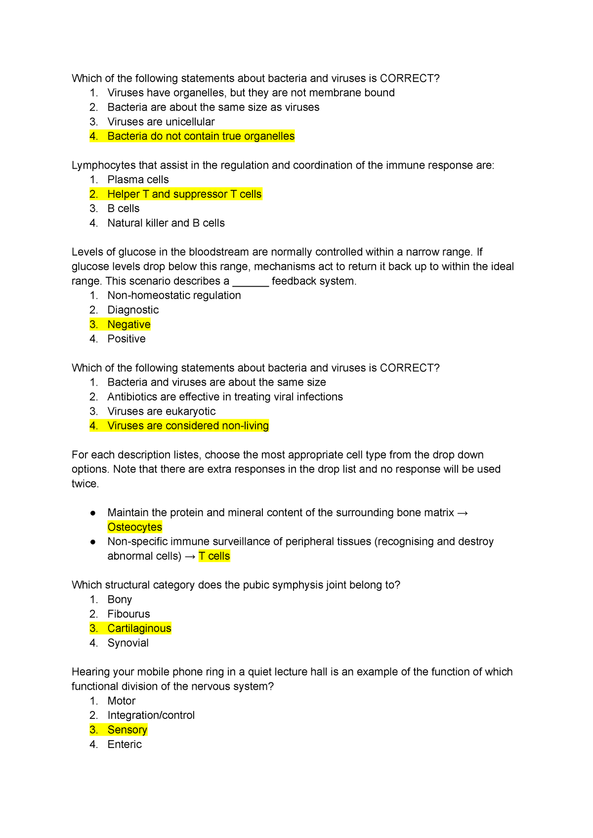 BIOL121 QUIZ B - AT3 Final Exam Practice Questions - Which Of The ...