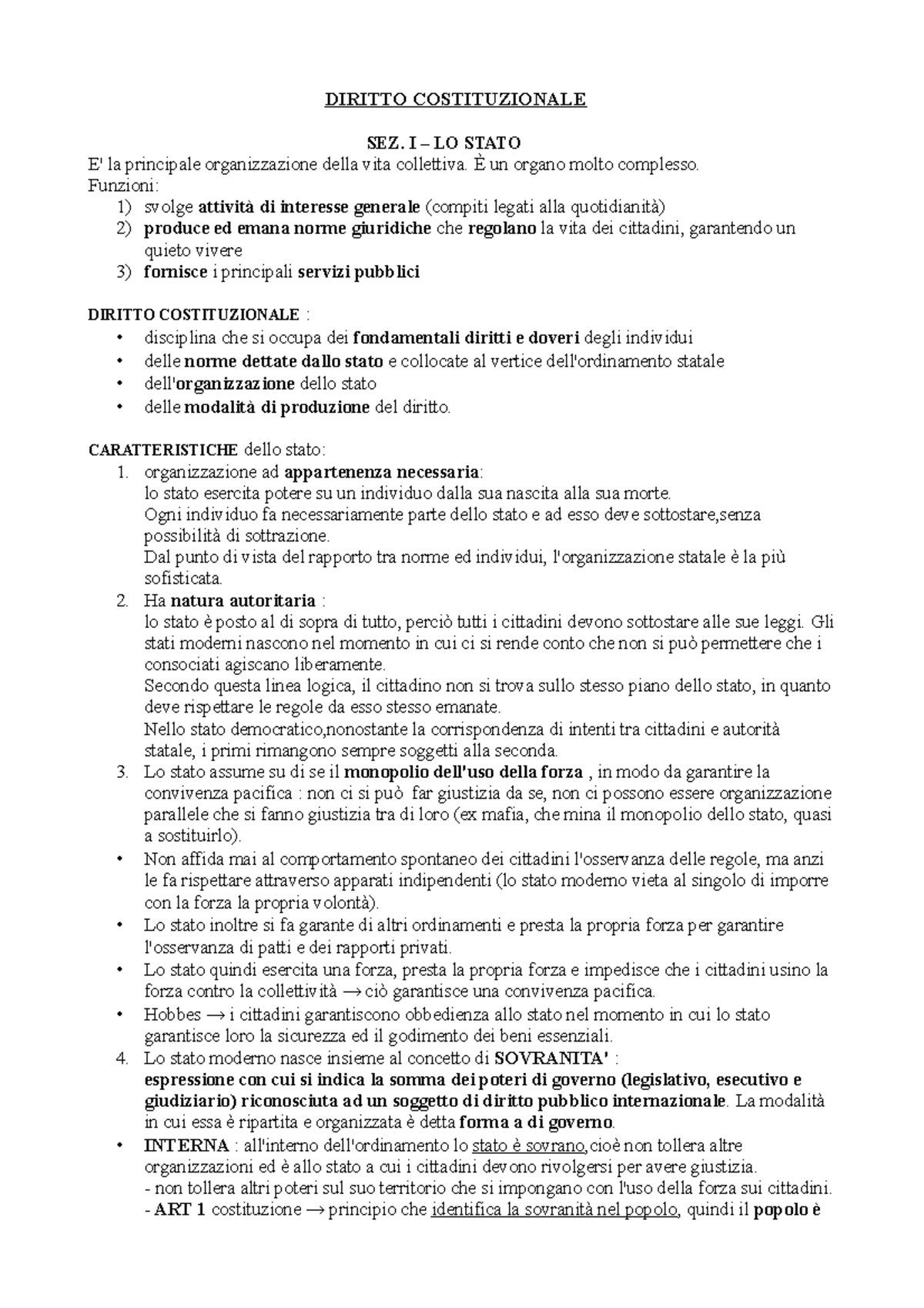 Riassunto Dettagliato Del Manuale Lezioni Di Diritto Costituzionale M