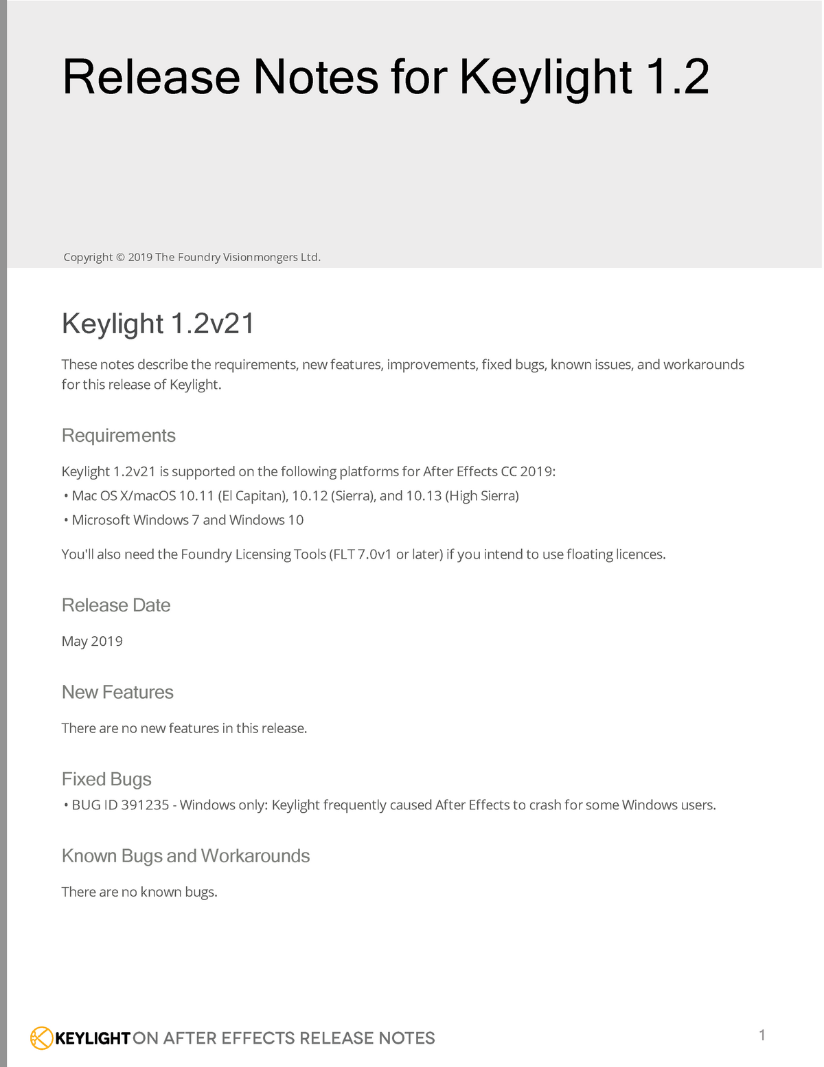 keylight 1.2 crash