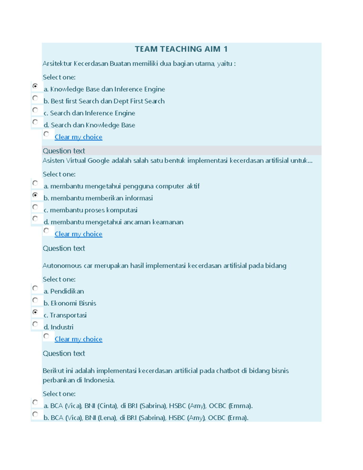 Gabungan Soal Team Teaching Kecerdasan Artifisial Dan Masyarakat Team