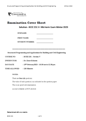 MATH204 Winter 2022 Midterm EXAM Santana Kokotov - MATH 204 - Studocu