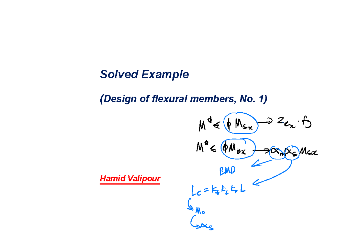 Solvedexampleflexural members1 Solved Example ( Design of flexural