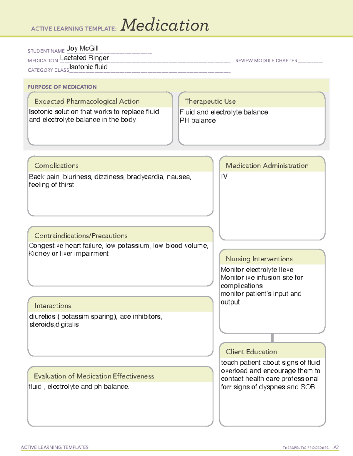 Active Learning Template medication-5 - BLW222 - JCCC - Studocu